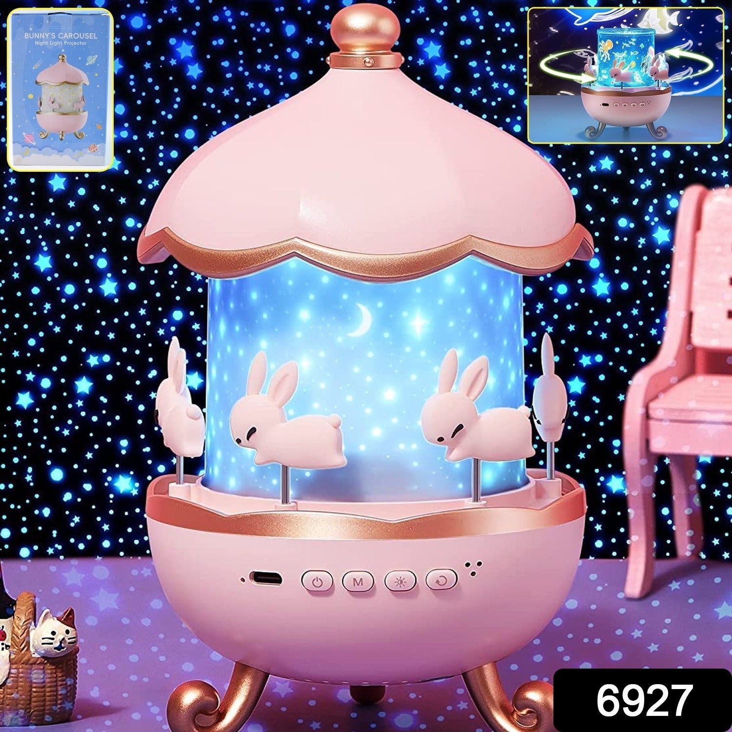 Bunny’s Carousel Rotating LED Night Light Bunny’s Carousel Rotating LED Night Light
